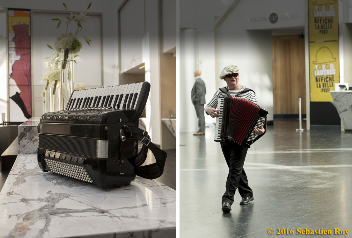 Accordionist Mario Bruneau at Montreal's Fine Arts Museum